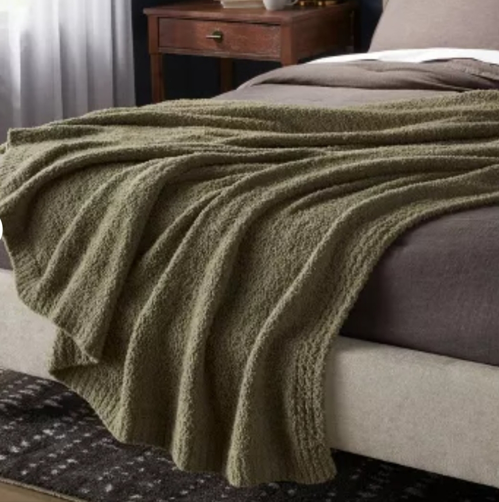 Threshold Olive Green CHENILLE Throw Blanket